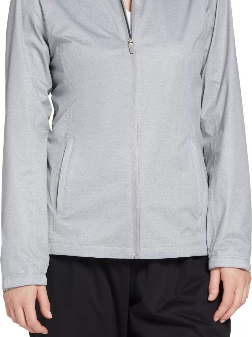 Walter Hagen Women's Full-Zip Golf Rain Jacket - Color: LT Heather Grey - Picture 2 of 5